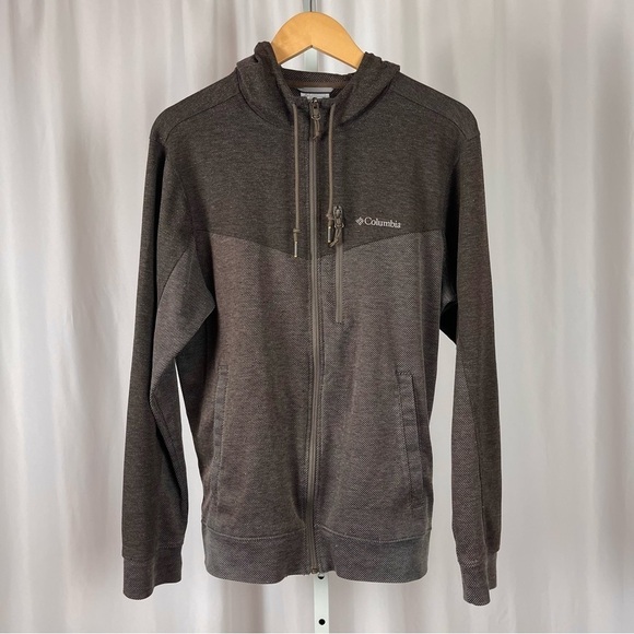 Columbia Medium Two Tone Hooded Zip Jacket Active Hiking Camping - Picture 1 of 9